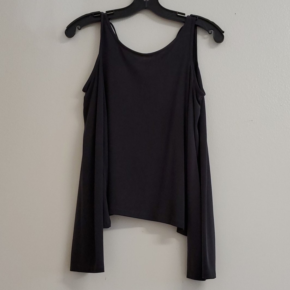 Hollister Navy Sueded Jeresy Cold Shoulder Top